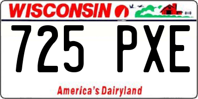 WI license plate 725PXE