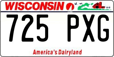 WI license plate 725PXG