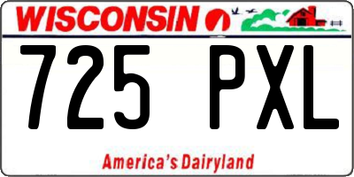 WI license plate 725PXL
