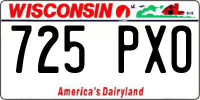 WI license plate 725PXO
