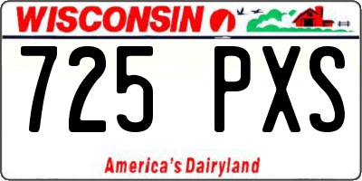 WI license plate 725PXS