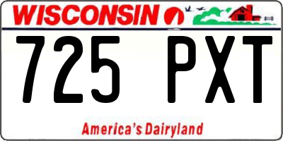 WI license plate 725PXT
