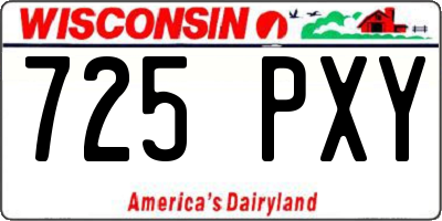 WI license plate 725PXY