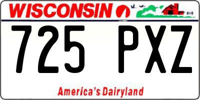 WI license plate 725PXZ