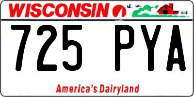 WI license plate 725PYA