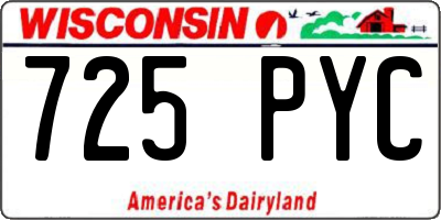 WI license plate 725PYC