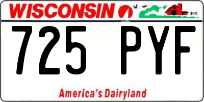WI license plate 725PYF