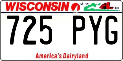 WI license plate 725PYG