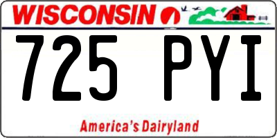WI license plate 725PYI