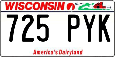 WI license plate 725PYK