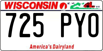 WI license plate 725PYO