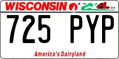 WI license plate 725PYP
