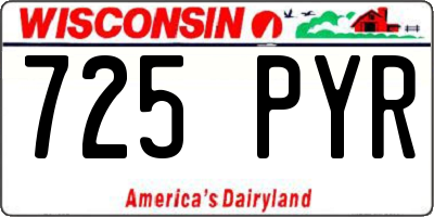 WI license plate 725PYR