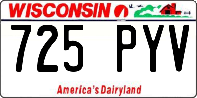 WI license plate 725PYV