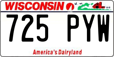 WI license plate 725PYW