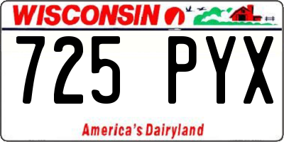 WI license plate 725PYX
