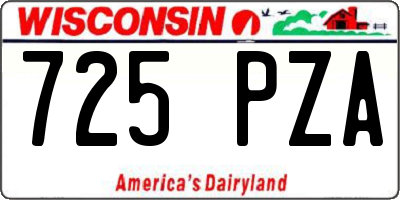 WI license plate 725PZA