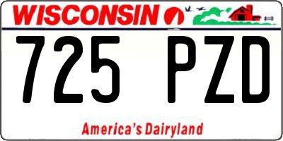 WI license plate 725PZD