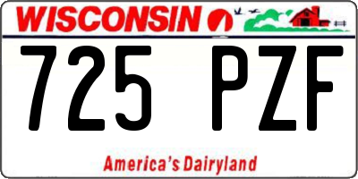 WI license plate 725PZF