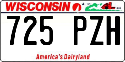 WI license plate 725PZH