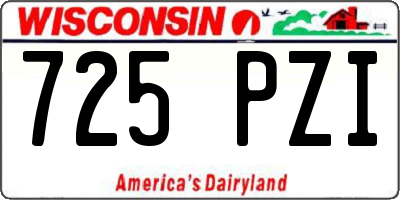 WI license plate 725PZI