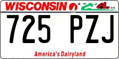 WI license plate 725PZJ
