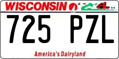 WI license plate 725PZL