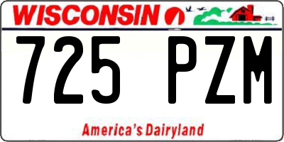 WI license plate 725PZM