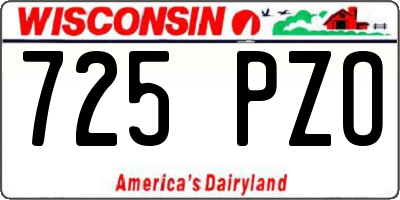 WI license plate 725PZO