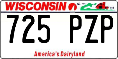 WI license plate 725PZP