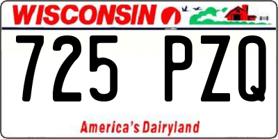 WI license plate 725PZQ