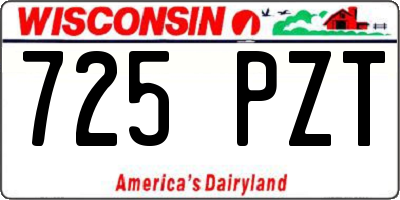WI license plate 725PZT