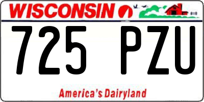 WI license plate 725PZU