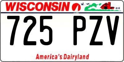 WI license plate 725PZV
