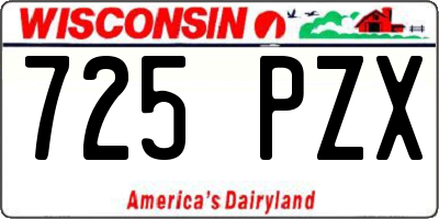 WI license plate 725PZX