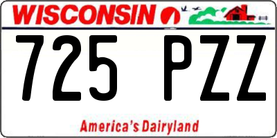 WI license plate 725PZZ