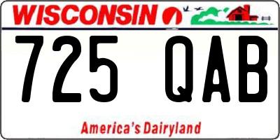 WI license plate 725QAB