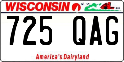 WI license plate 725QAG