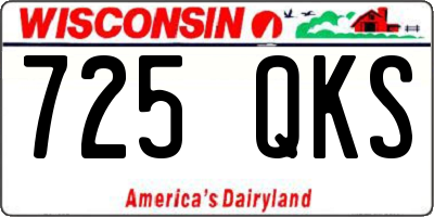 WI license plate 725QKS