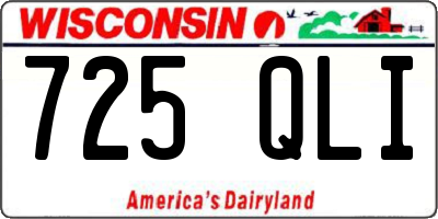WI license plate 725QLI