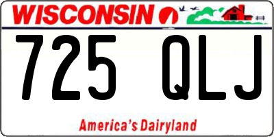 WI license plate 725QLJ