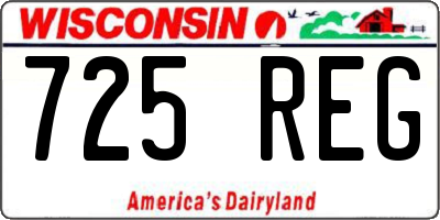 WI license plate 725REG