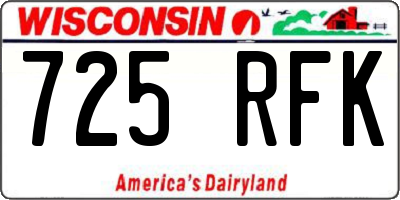 WI license plate 725RFK