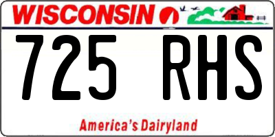 WI license plate 725RHS