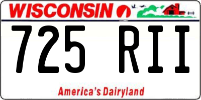 WI license plate 725RII