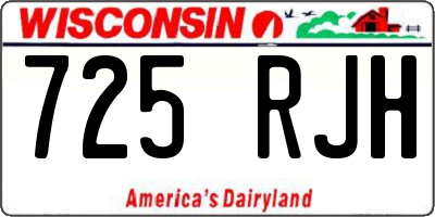 WI license plate 725RJH
