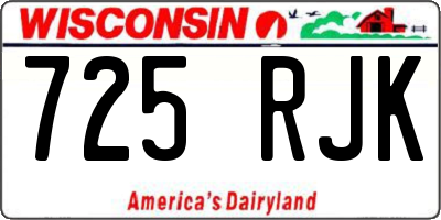 WI license plate 725RJK