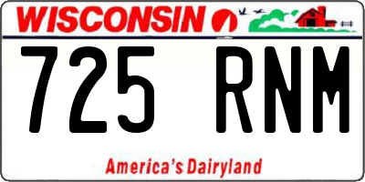WI license plate 725RNM