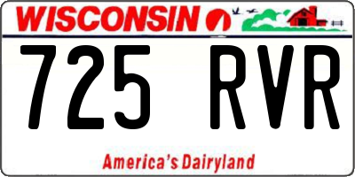 WI license plate 725RVR