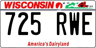 WI license plate 725RWE